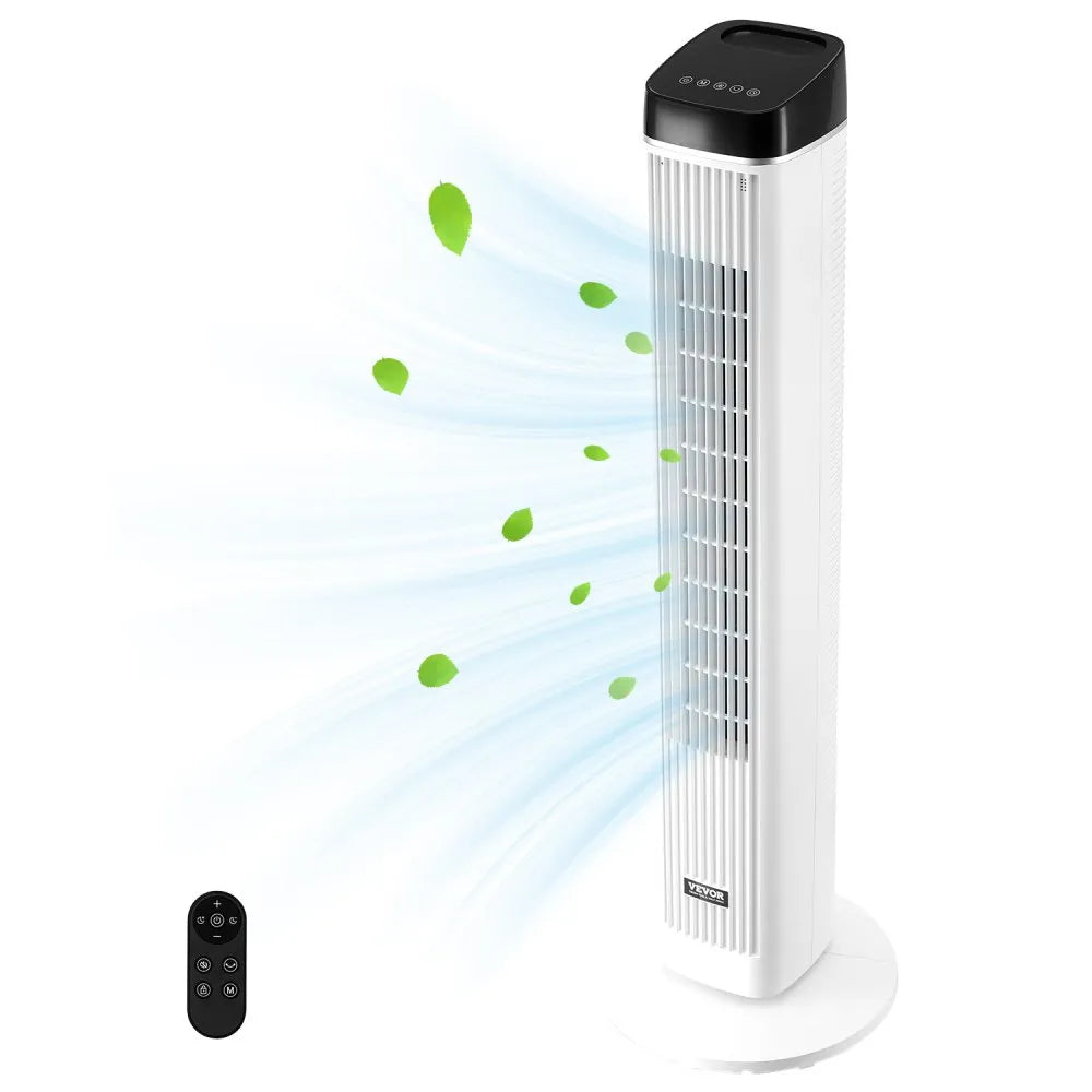 FTS008R 40" Oscillating Tower Fan with Remote, 22 ft/s Airflow, 12H Timer
