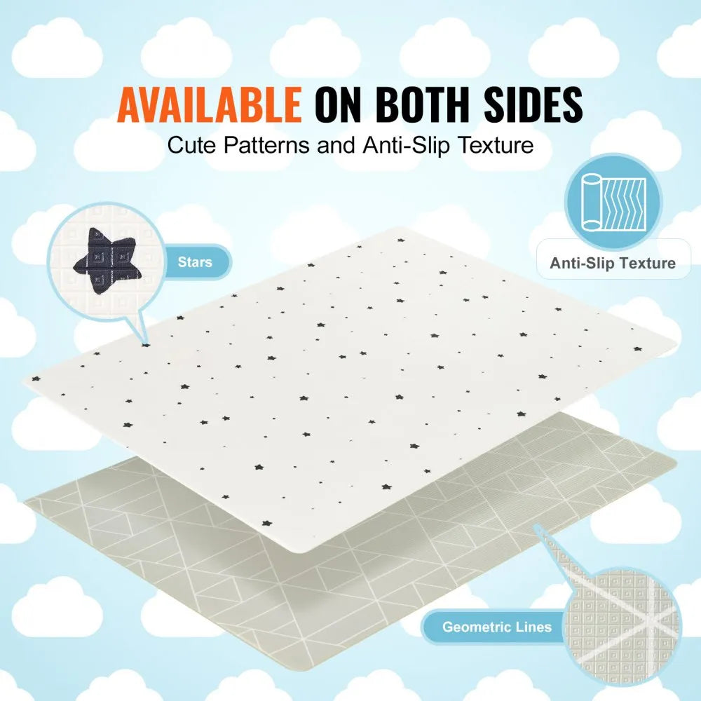TPU-03 55" x 79" TPU Baby Play Mat – Non-Slip, Waterproof & Reversible