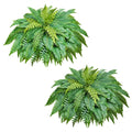 JN-JL-67 Artificial Boston Ferns, 48" Faux Greenery Bush, 67 Fronds (Set of 2)