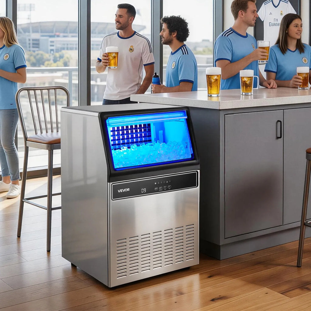 IMC9000F-UL Commercial Ice Maker Machine 120 lbs/24H with 33 lbs Storage, Stainless Steel, Self-Cleaning