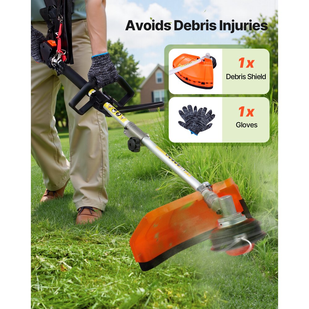 F26-B 4-in-1 26CC Gas Hedge Trimmer with String Trimmer, Brush Cutter & Edger