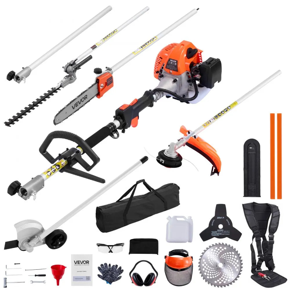 F26-B 26CC 7-in-1 Gas Hedge Trimmer & Brush Cutter with Extension Pole
