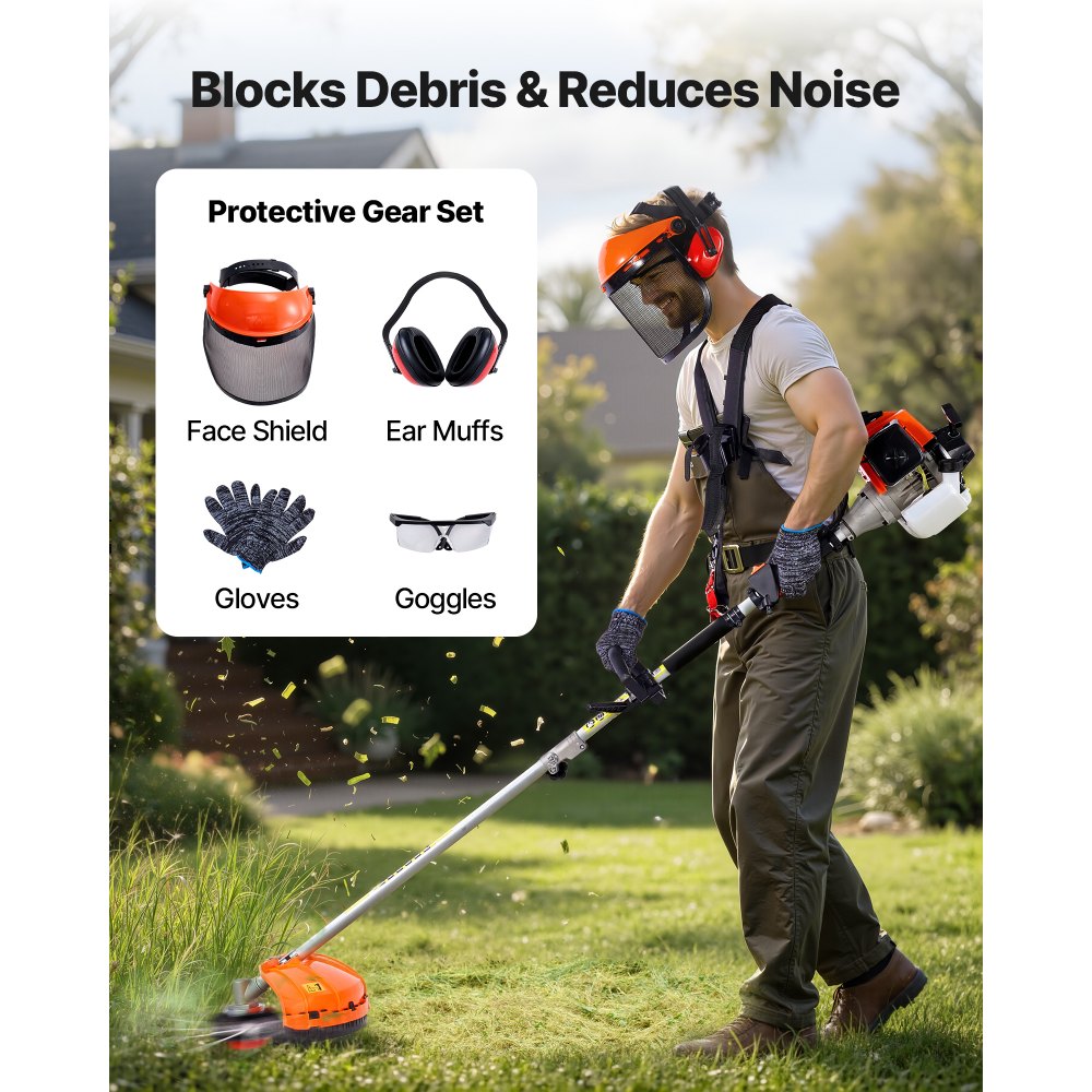 CN-650C 5-in-1 63CC Gas Hedge Trimmer & Brush Cutter with Pole Saw and String Trimmer