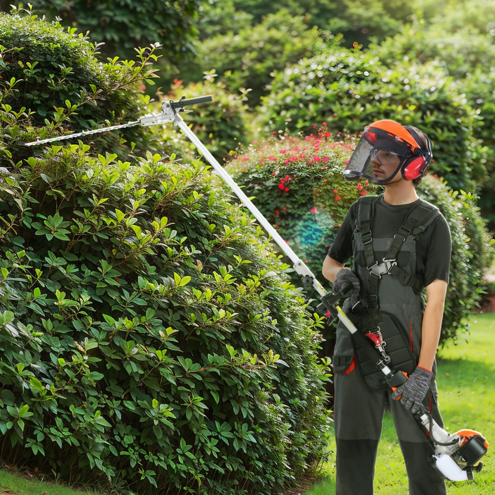 F26-B 26CC 5-in-1 Gas-Powered Multi-Function Trimming Tool with Pole Saw & Hedge Trimmer