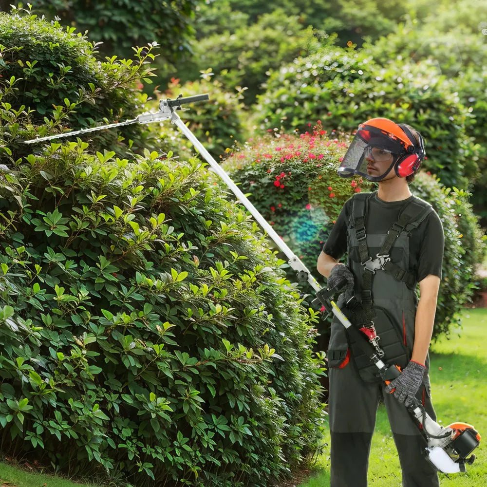 F33-B 33CC 6-in-1 Gas Multi-Function Trimming Tool – Hedge Trimmer, Weed Eater, Brush Cutter, Pole Saw & Pruner