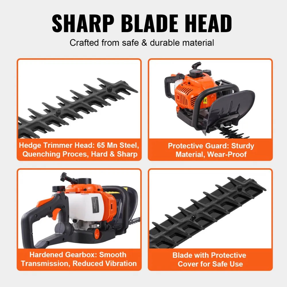HT-7510 23.2" 26CC Gas Powered Hedge Trimmer with Adjustable Head