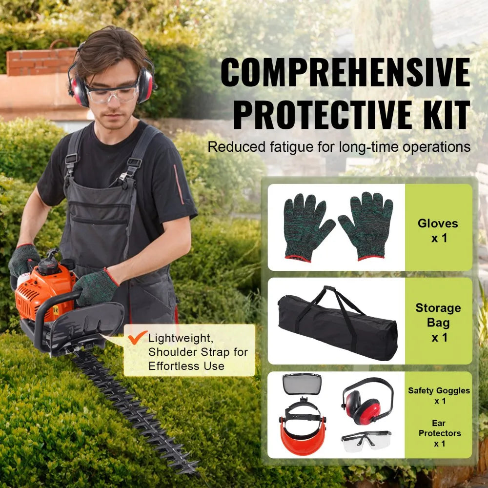 HT-7510 23.2" 26CC Gas Powered Hedge Trimmer with Adjustable Head