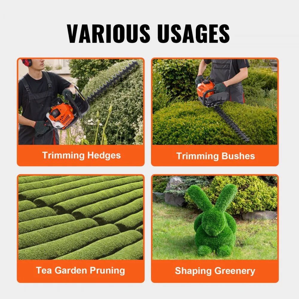 HT-7510 23.2" 26CC Gas Powered Hedge Trimmer with Adjustable Head