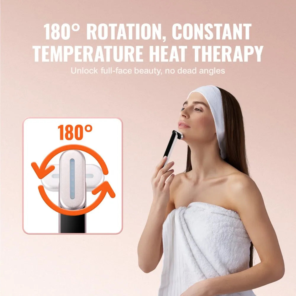 RL05-B 7-Color LED Red Light Therapy Wand for Face & Neck with Heating & Microcurrent Massage