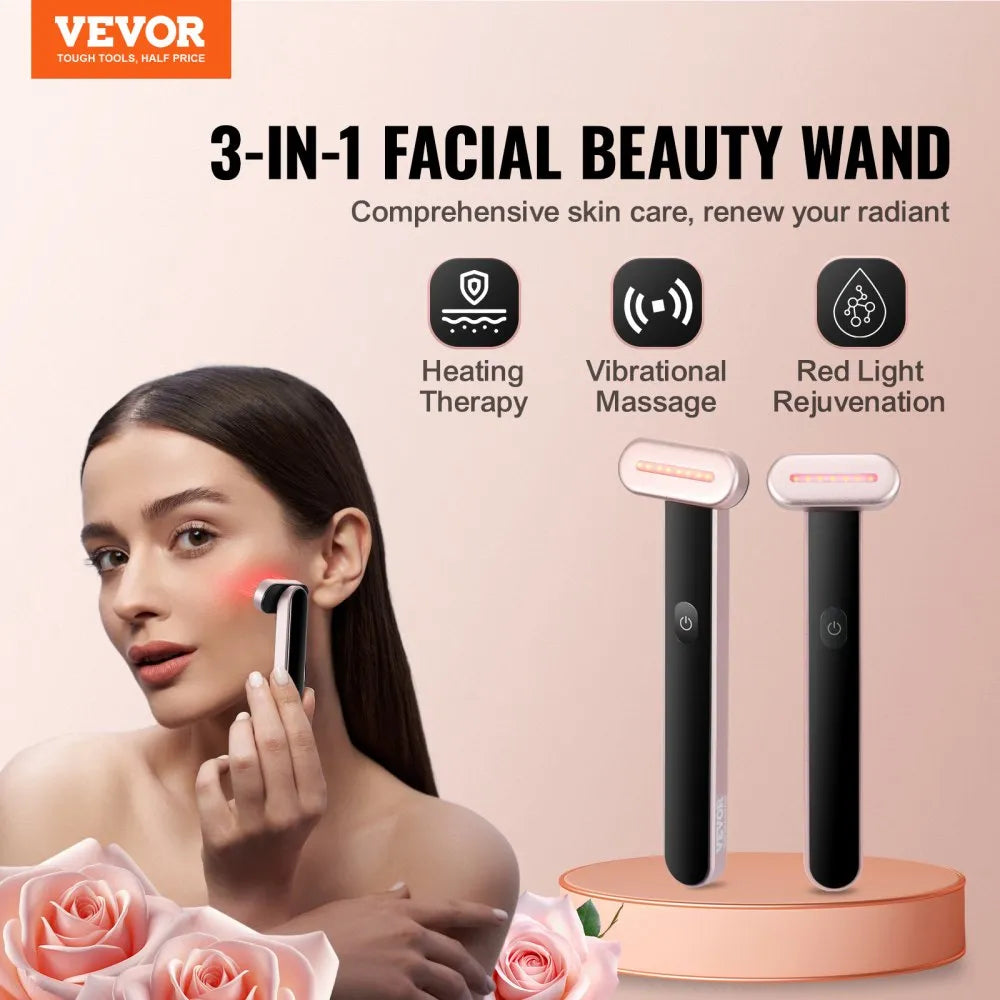 RL05-A 3-in-1 LED Red Light Therapy Wand for Face &amp; Neck