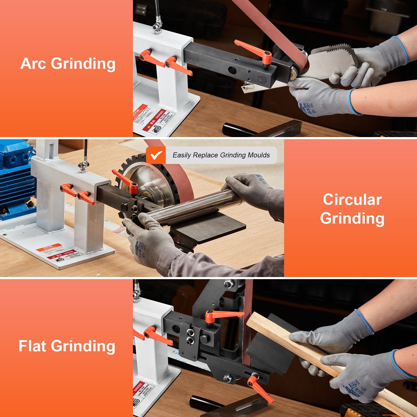 JLD10-5 72" x 2" Variable Speed Belt Grinder Sander, 1500W 2HP Belt Polisher with VFD & 3 Sanding Belts for Knife Making, Metalworking & Woodworking