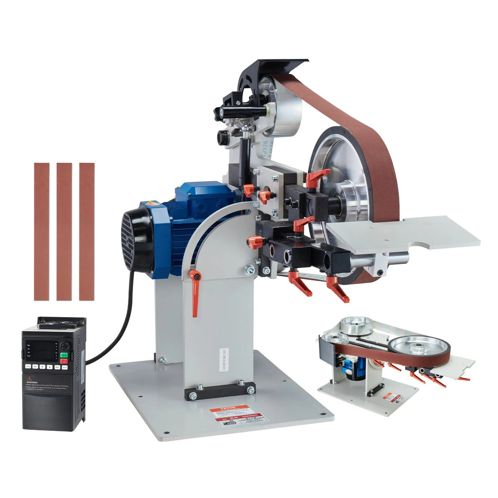 JLD10-7 1500W Variable Speed Belt Grinder Sander 72" x 2", Knife Sharpener with VFD & 3 Grinding Modes