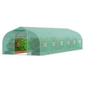 HS-F039 Walk-in Tunnel Greenhouse 29.5 x 9.8 x 6.6 ft, Heavy-Duty PE Hoop House with Galvanized Steel Frame, Roll-Up Zipper Door & 12 Windows