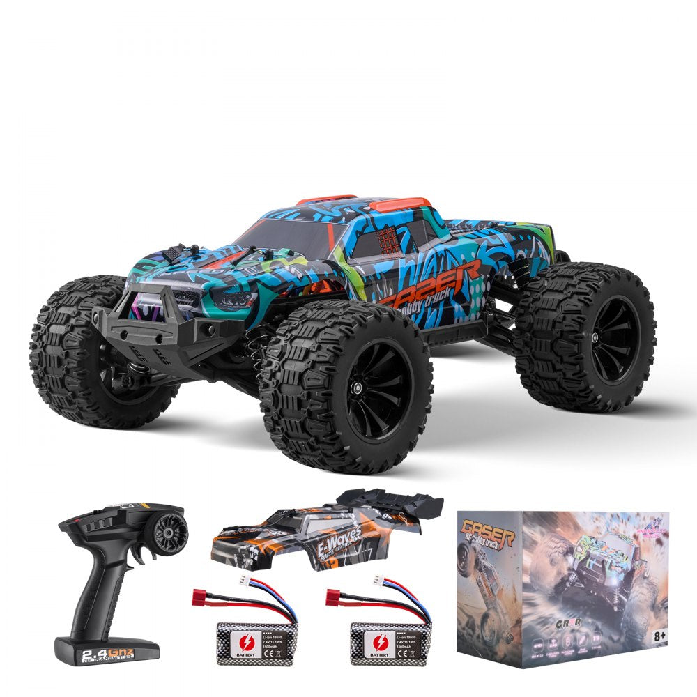 1:14 Scale RC Car for Kids, 4WD Off-Road Remote Control Truck, 42 km/h, Adjustable Speed, Extra Car Shell