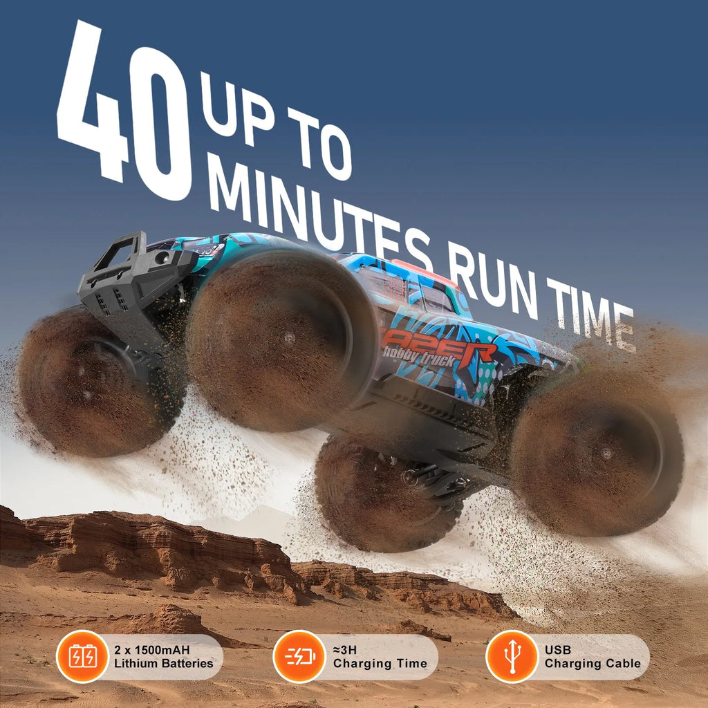 1:14 Scale RC Car for Kids, 4WD Off-Road Remote Control Truck, 42 km/h, Adjustable Speed, Extra Car Shell