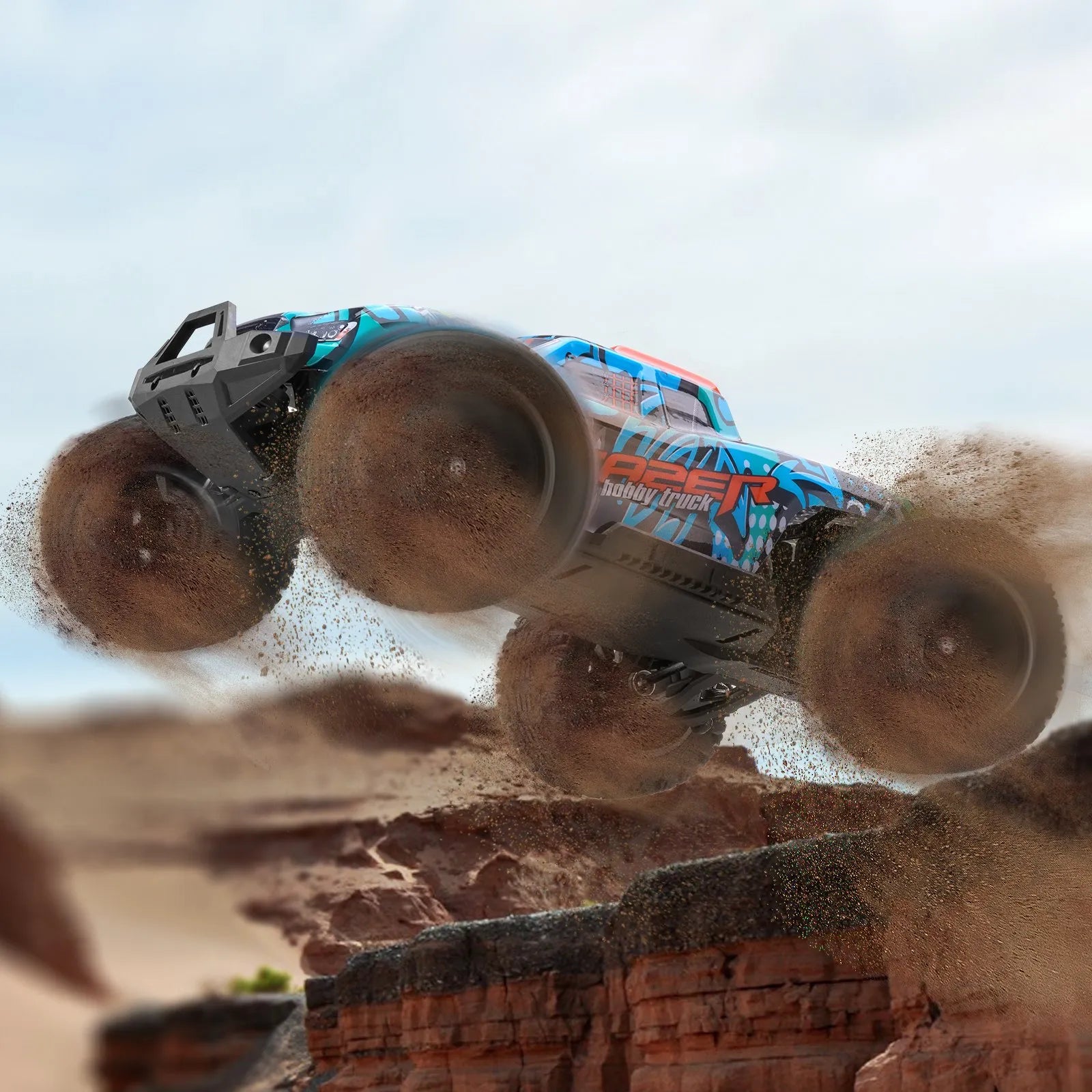 1:14 Scale RC Car for Kids, 4WD Off-Road Remote Control Truck, 42 km/h, Adjustable Speed, Extra Car Shell
