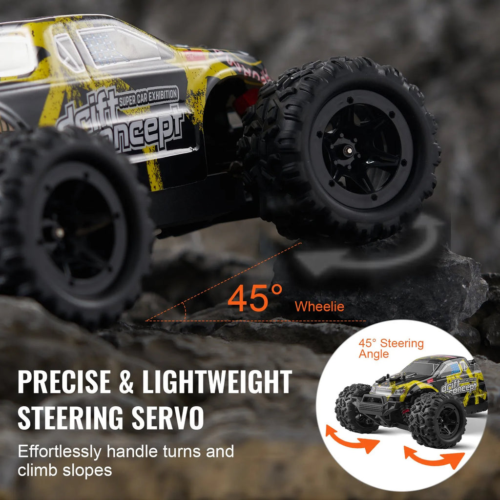1:18 RC Off-Road Car for Kids, 4WD High-Speed Remote Control Truck, 45 km/h, IPX4
