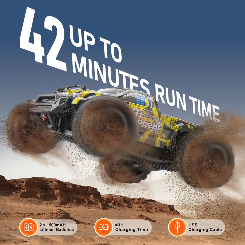 1:18 RC Off-Road Car for Kids, 4WD High-Speed Remote Control Truck, 45 km/h, IPX4