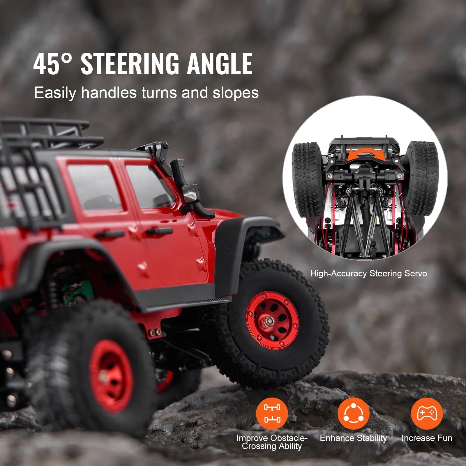 1:24 RC Off-Road Truck 4WD with LED Lights, Extra Shell & 2 Batteries