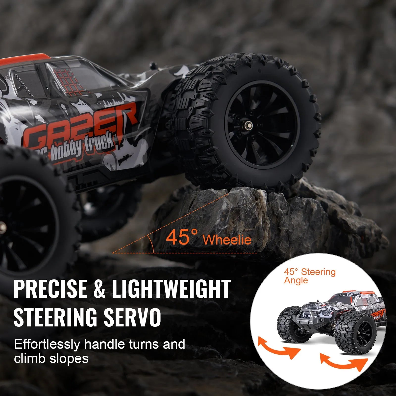1:14 RC Off-Road Monster Truck, 4WD High-Speed Remote Control Car with 2 Batteries, 38 km/h