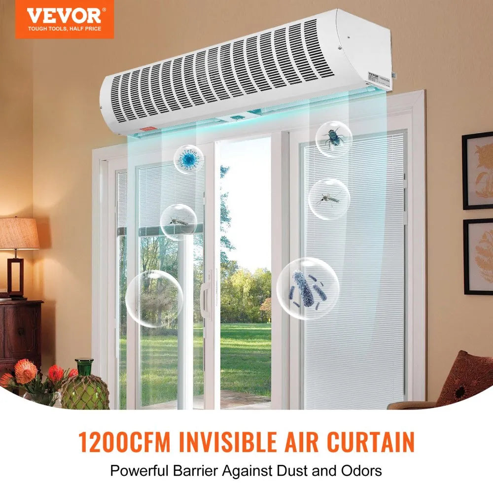 FM150-900-U 36" Industrial Air Curtain Blower, 1200 CFM, Dual-Speed, 110V Non-Heated, Wall Mount