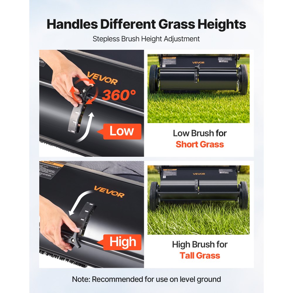 GT1110 26" Push Lawn Sweeper with 7 Cu. Ft. Hopper & 4 Spinning Brushes