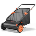 S19-002A 26" Push Lawn Sweeper with 7 Cu. Ft. Hopper Bag – Adjustable Brush Height, Heavy-Duty Leaf & Grass Collector