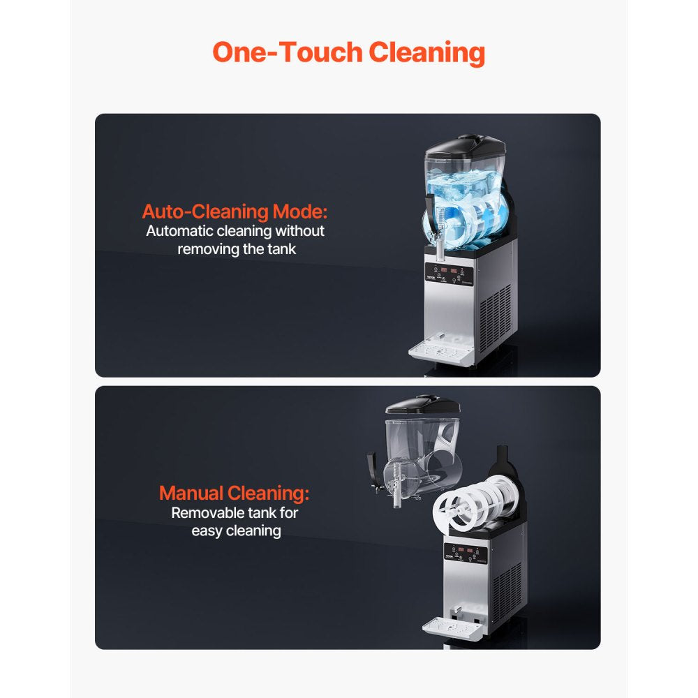 XN120B Commercial Slushy Machine 12L Single Tank Frozen Drink Maker, Stainless Steel Margarita & Smoothie Machine, 48 Cups for Restaurants, Cafes, Bars & Parties