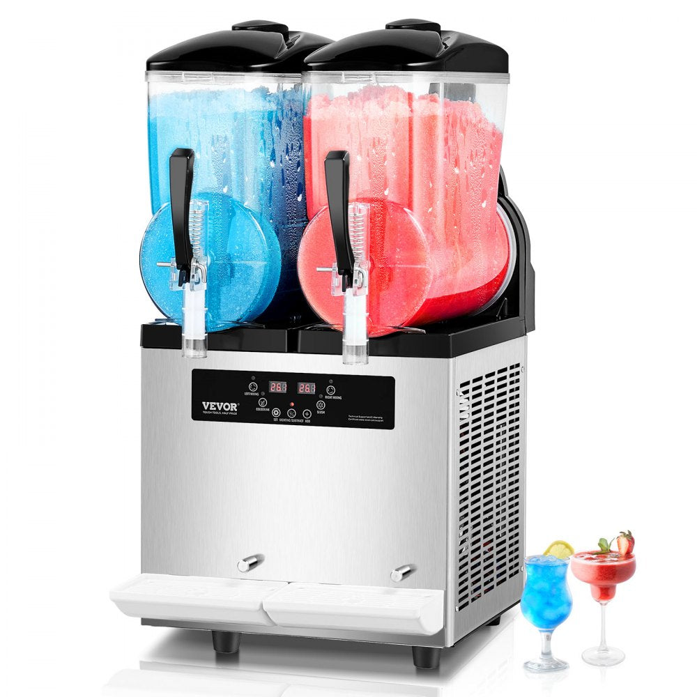 XN240B Commercial Slushy Machine 24L (12L x 2) Double Tank Frozen Drink Maker – Stainless Steel