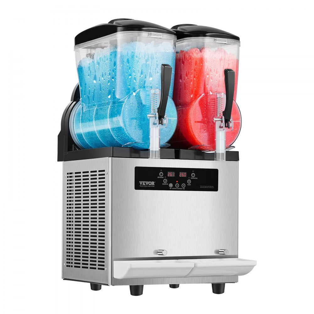 XN240B Commercial Slushy Machine 24L (12L x 2) Double Tank Frozen Drink Maker – Stainless Steel
