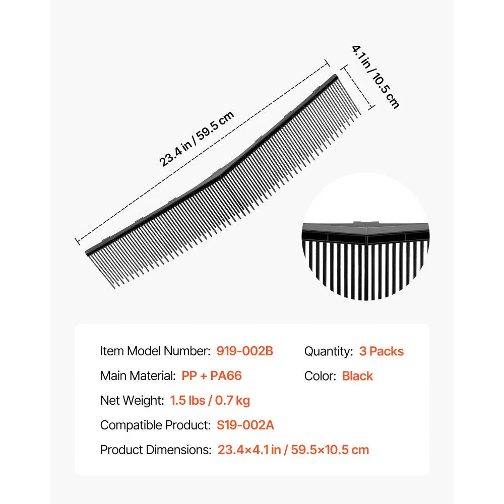 919-002B 3-Pack Lawn Sweeper Brush Replacement for 26" Push Lawn Sweepers – Durable V-Shaped Bristles