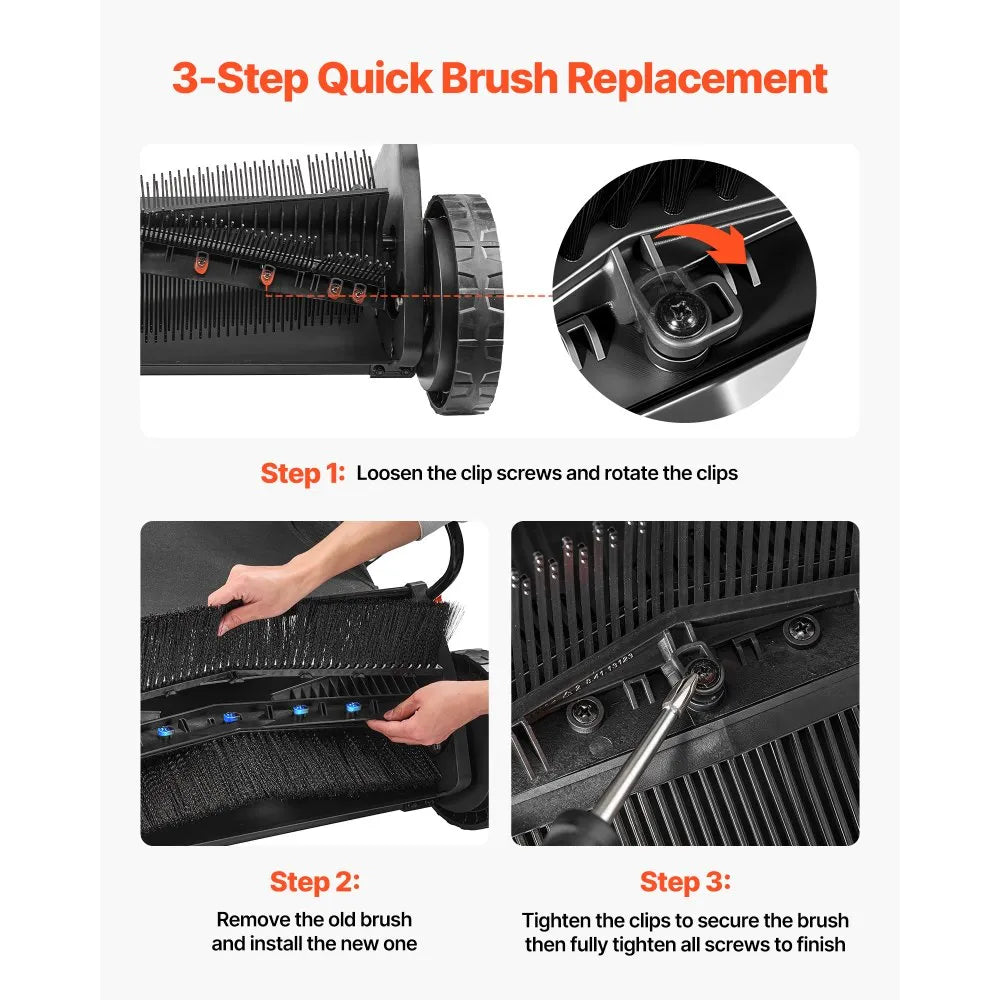 919-003B 3-Pack Lawn Sweeper Brush Replacement for 30" Push Lawn Sweepers