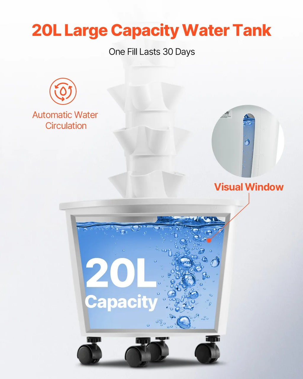 VV1-6C-US 30-Pod Vertical Hydroponic Growing Tower System with Water Pump & Timer