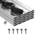 LD10 Greenhouse Spring Wire & Lock Channel Kit, 50-Pack 6.6 ft PVC-Coated Wiggle Wire with Aluminum Lock Channels & Screws for Poly Film & Shade Cloth