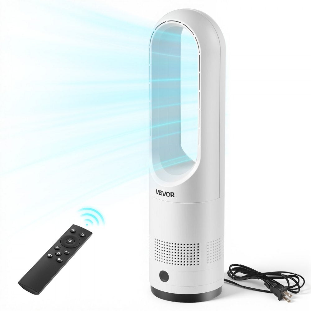 UML-018 Bladeless Tower Fan 20W – 8 Speeds, 80° Oscillation, Remote Control, White