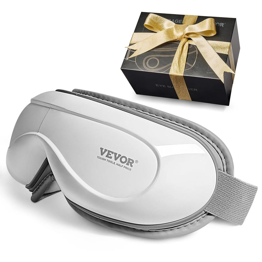 SD-007F Heated Eye Massager with Bluetooth Music – 5 Massage Modes, Foldable, White