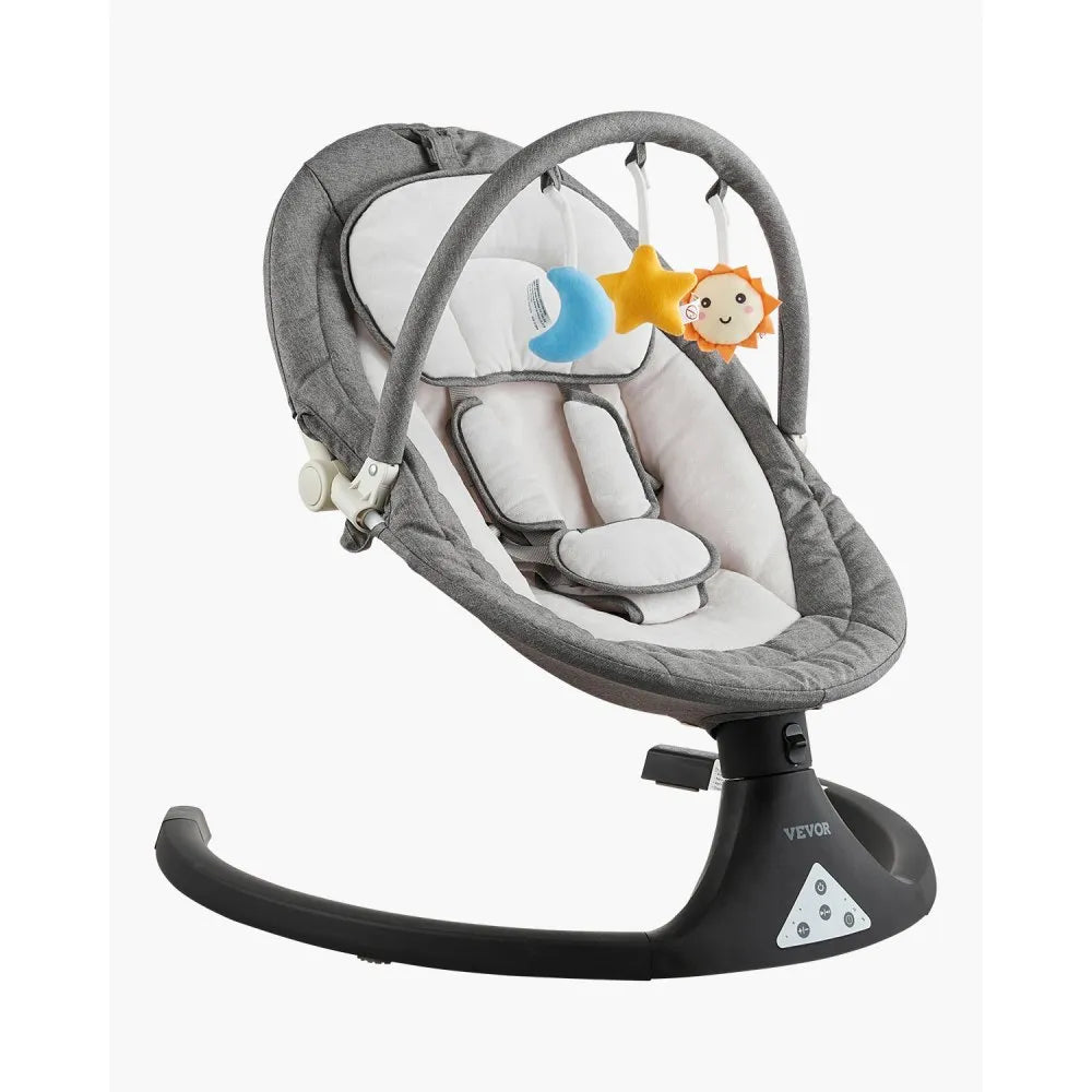 BB005K 5-Speed Portable Baby Swing with Remote Control, Bluetooth, 3 Recline Positions & Toy Bar for Newborns (0–9 Months, Up to 20 lbs)