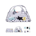 PM1-4 Baby Play Gym Mat with 6 Sensory Toys & 2 Touch Balls, Soft Tummy Time Activity Mat for Newborns (0–18 Months)