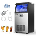 CIM-360T Commercial Ice Maker Machine 100 lbs/24H, 30 lbs Storage, Built-In or Freestanding Stainless Steel Ice Machine with Self-Cleaning & LED Display