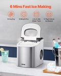 HZB-15SA Portable Countertop Ice Maker, 33Lbs/Day, 9 Cubes in 6 Mins, Self-Cleaning, 2 Ice Sizes