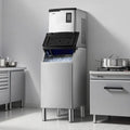 Commercial Ice Maker Machine 800 lbs/24H with 300 lbs Storage Bin, Self-Cleaning, Touchscreen