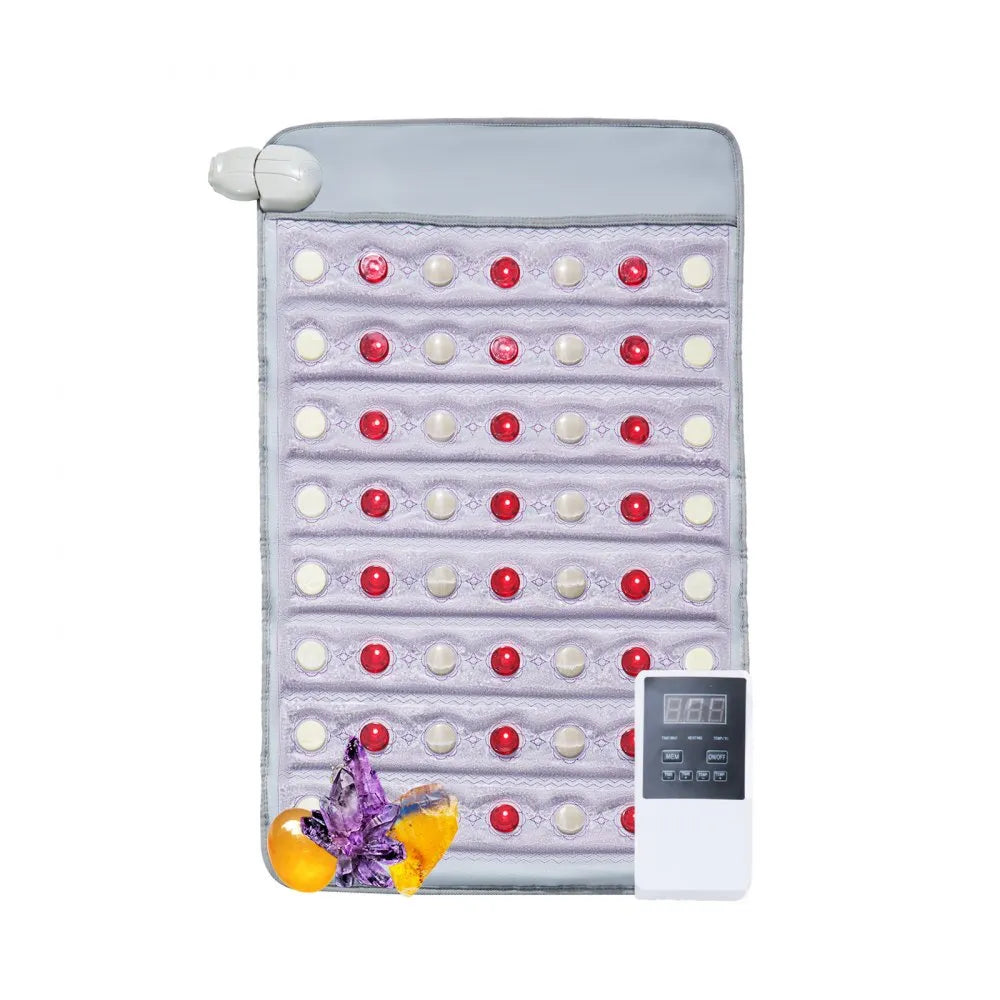 H12G1 Far Infrared Amethyst Heating Pad with Jade & Tourmaline Stones, 32" x 20"