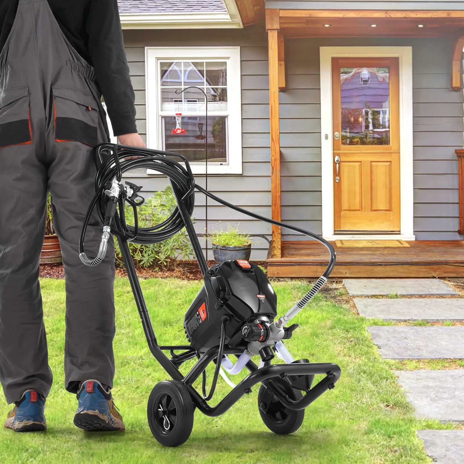 RP8626 Plus 750W Airless Paint Sprayer with Cart, 3000 PSI Electric Paint Sprayer for Interior & Exterior Painting