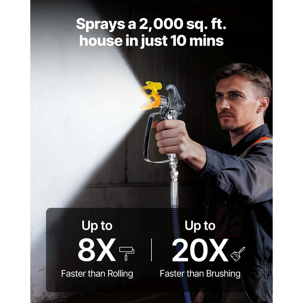 TA-5900 Stand Airless Paint Sprayer 1500W, 3300 PSI High Pressure Electric Paint Sprayer with Cart, 50 ft Hose & 5 Nozzles for Large Painting Projects