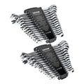 30-Piece SAE & Metric Ratcheting Wrench Set with Rack